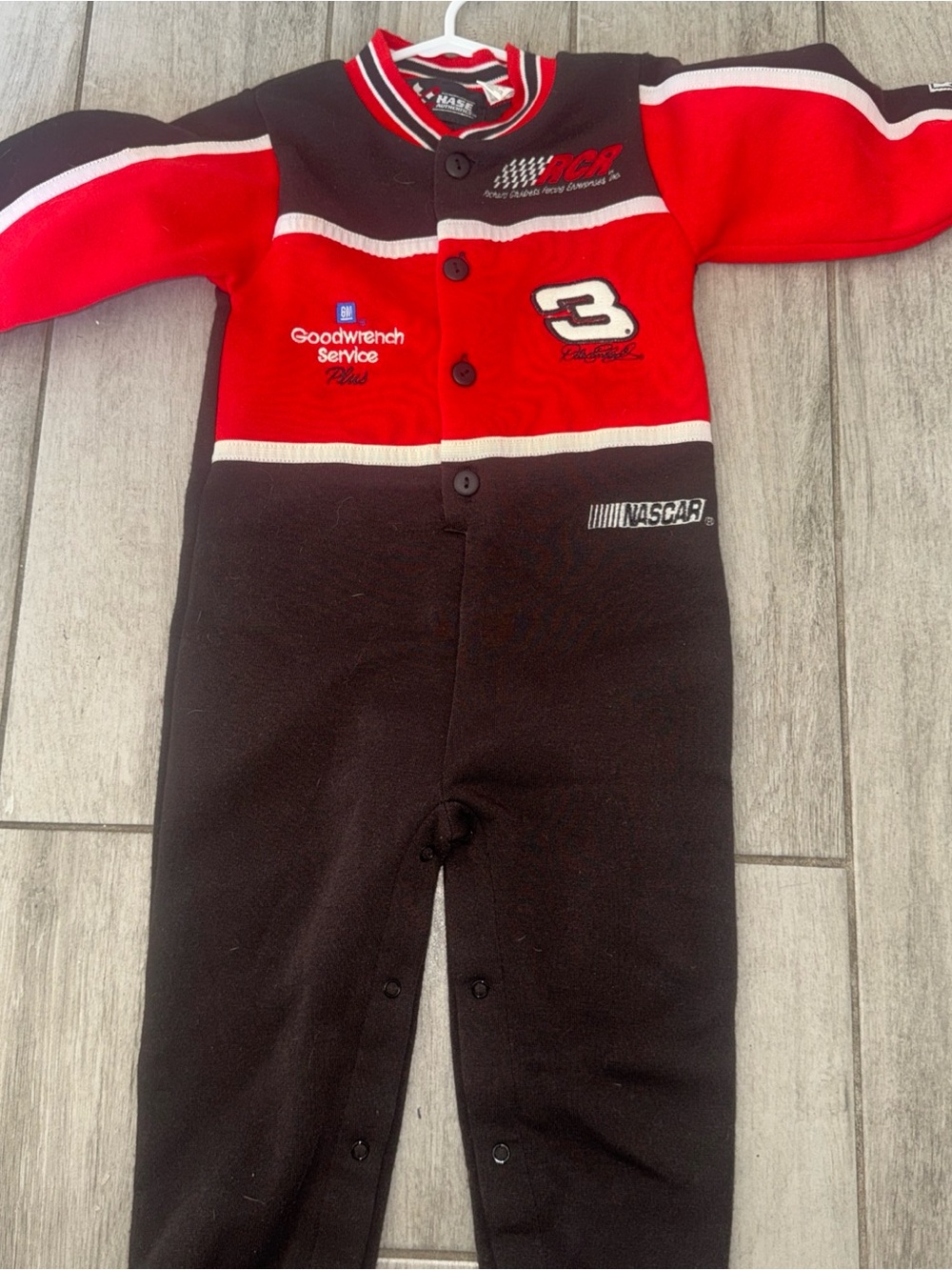 Chase Authentics Red & Black NASCAR Goodwrench #3 Kids One-Piece